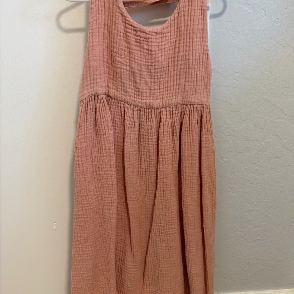 Pink Sleeveless Textured Dress